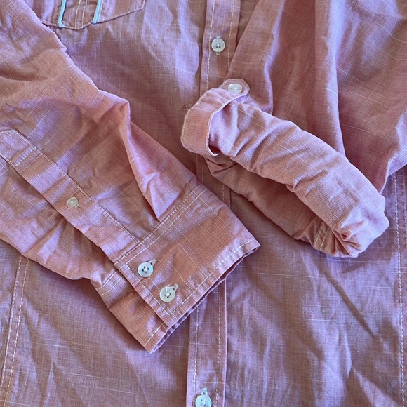 Carbon XL Pink Button Western Shirt Roll Tab Option Long Sleeve Classic - Picture 8 of 13